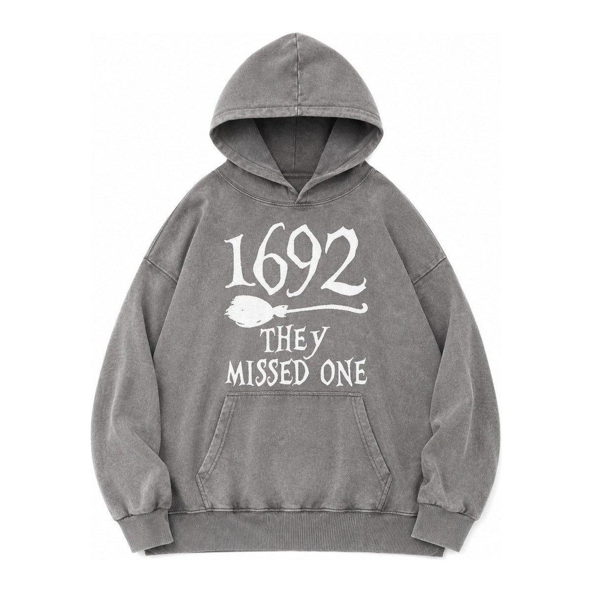 1692 They Missed One Vintage Washed Hoodie – Grey