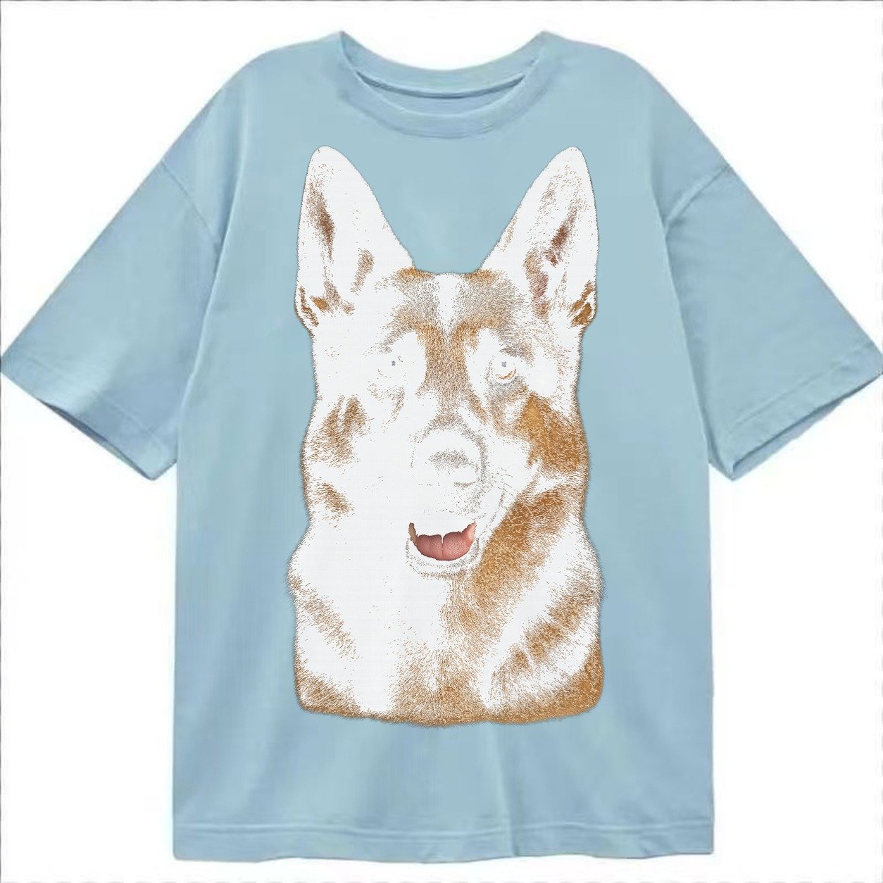 German Shepherd Portrait Classic T-shirt – Light Blue