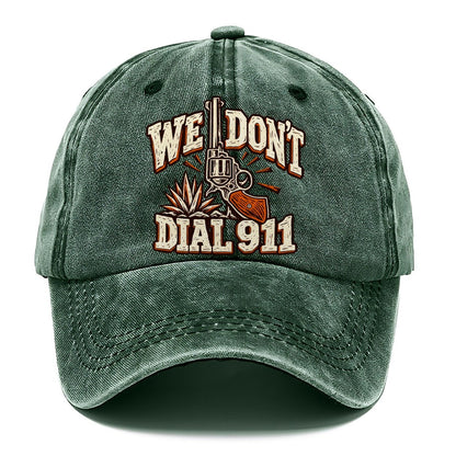 Ranch Linocut We Don't Dial 911 Classic Cap – Forest Mist