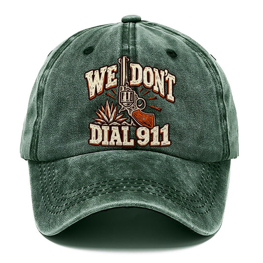 Ranch Linocut We Don't Dial 911 Classic Cap – Forest Mist