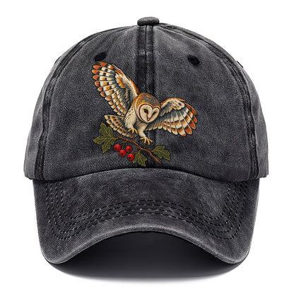 Barn Owl And Hawthorn Berries Uk Culture Heritage Classic Cap – Graphite