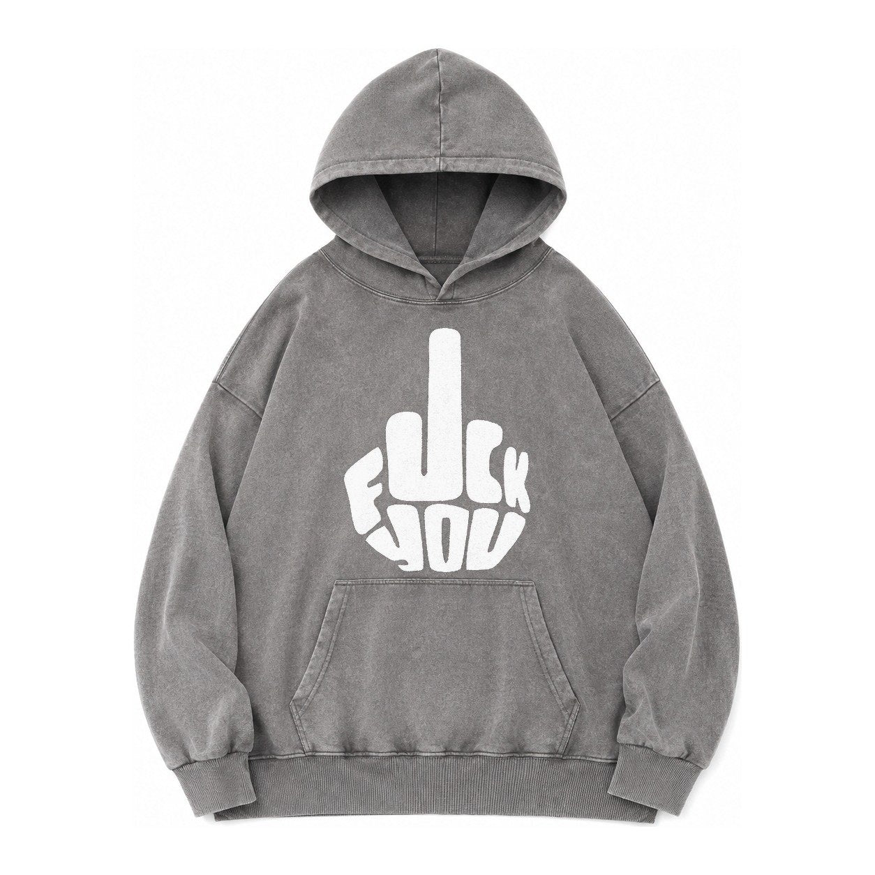 Fuck You Vintage Washed Hoodie – Grey