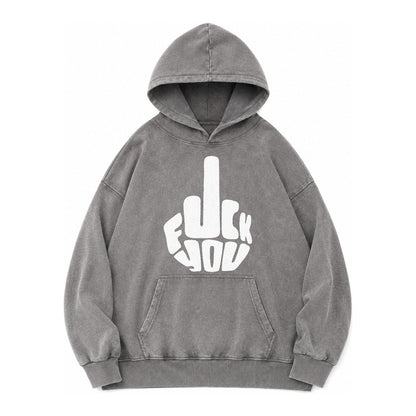 Fuck You Vintage Washed Hoodie – Grey