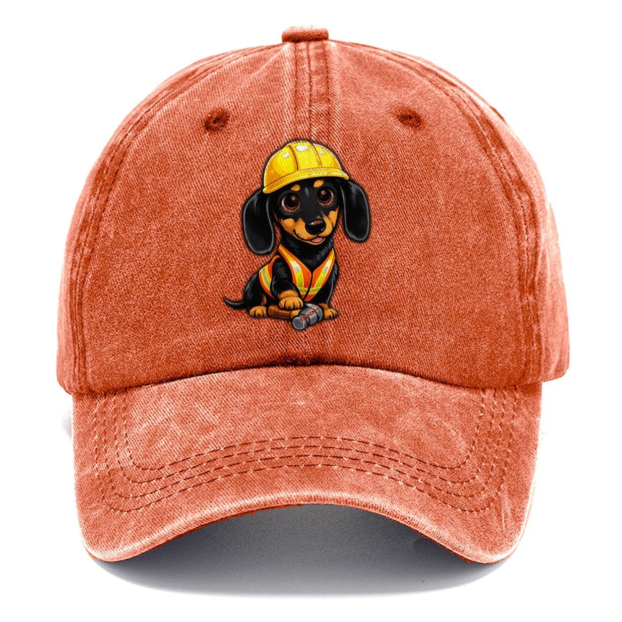 Dachshund Construction Worker Classic Cap – Terracotta Clay