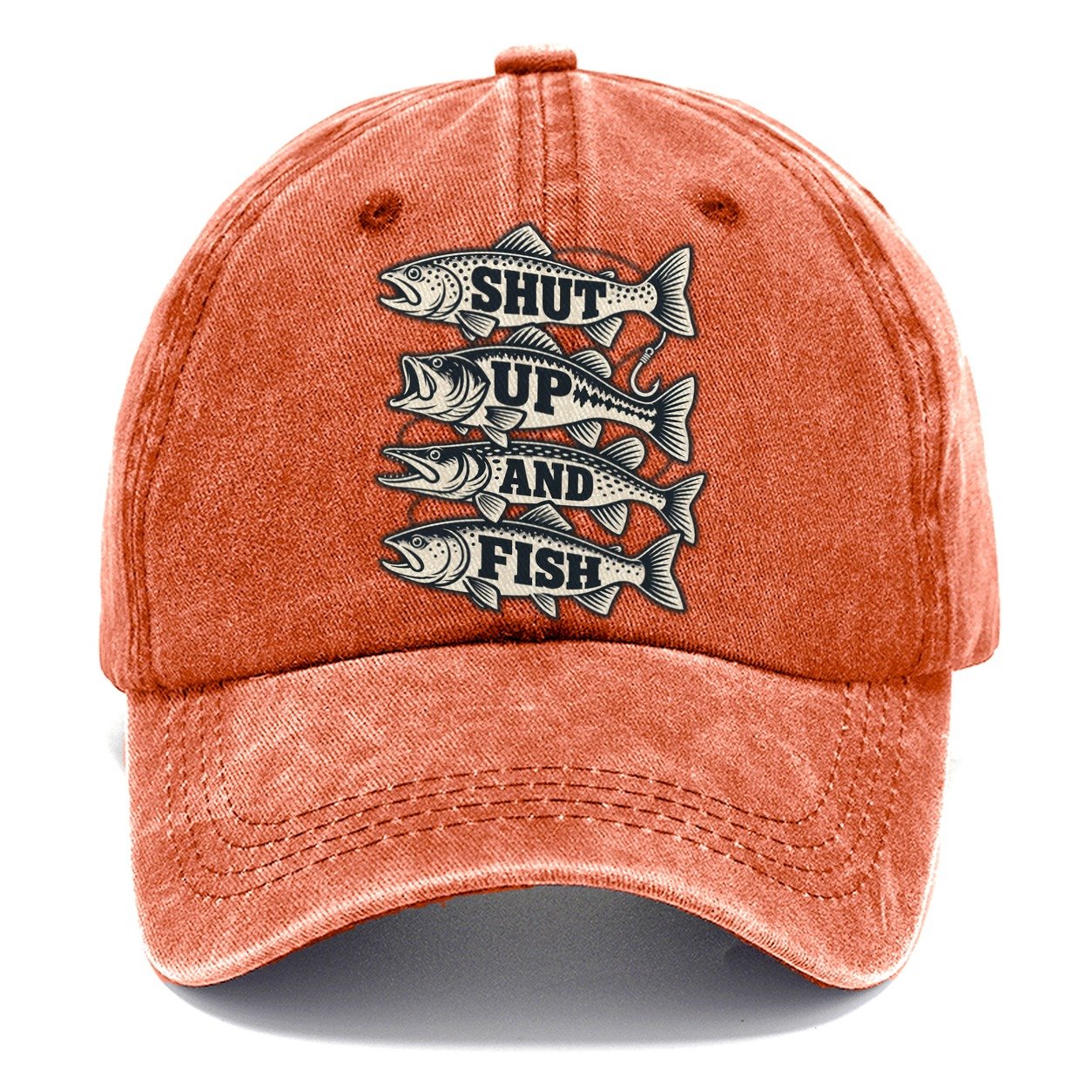 Shut Up And Fish Fishing Elegant Classic Cap – Terracotta Clay