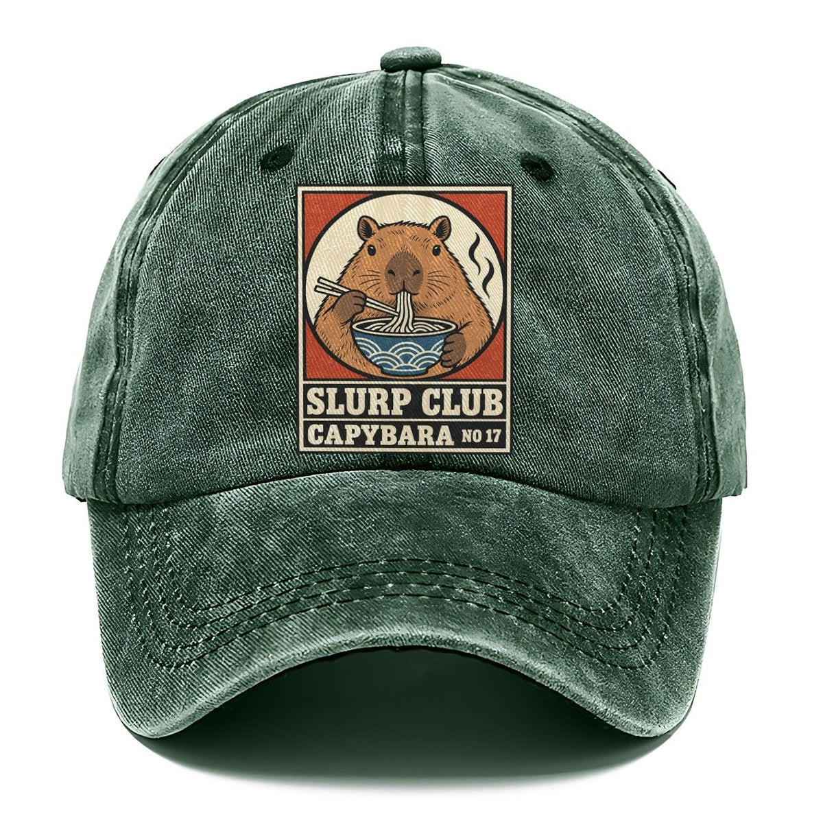 Capybara Calm Slurp Club Classic Cap – Forest Mist
