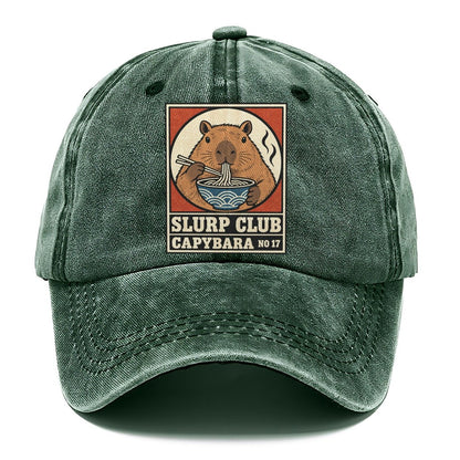 Capybara Calm Slurp Club Classic Cap – Forest Mist