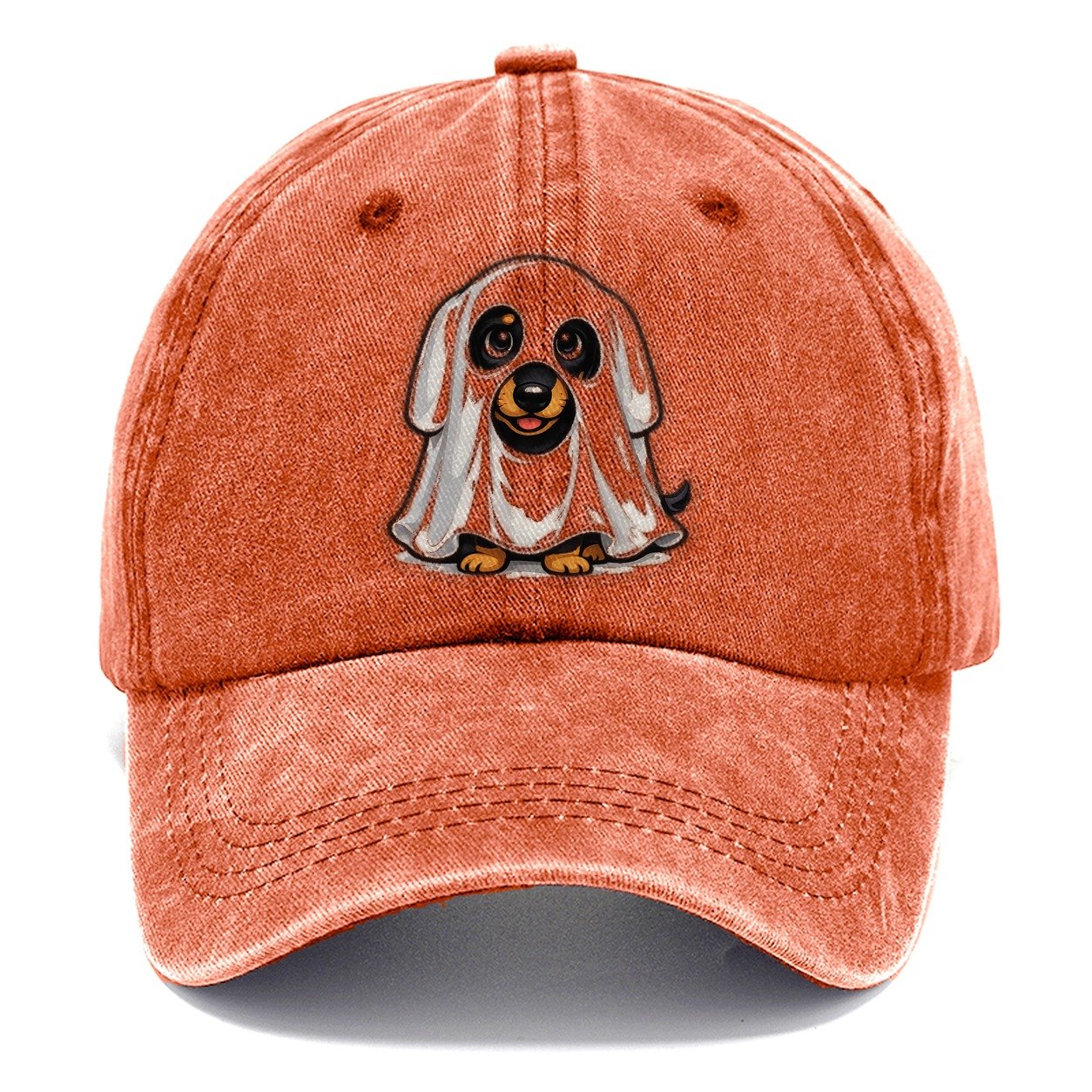 Dachshund Ghost Halloween Costume Classic Cap – Terracotta Clay
