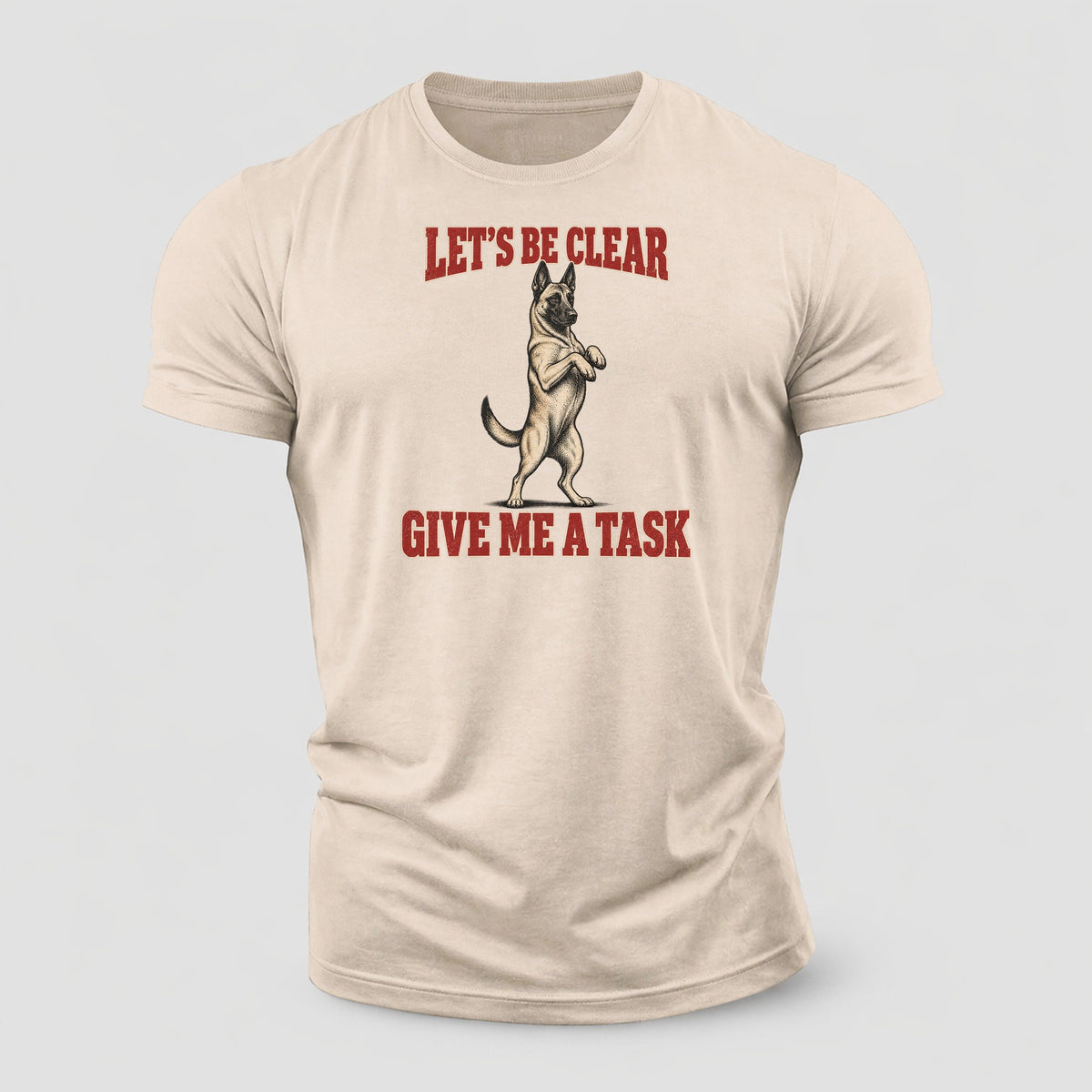 Belgian Malinois Dog Declarations Cotton T-Shirt – Sand