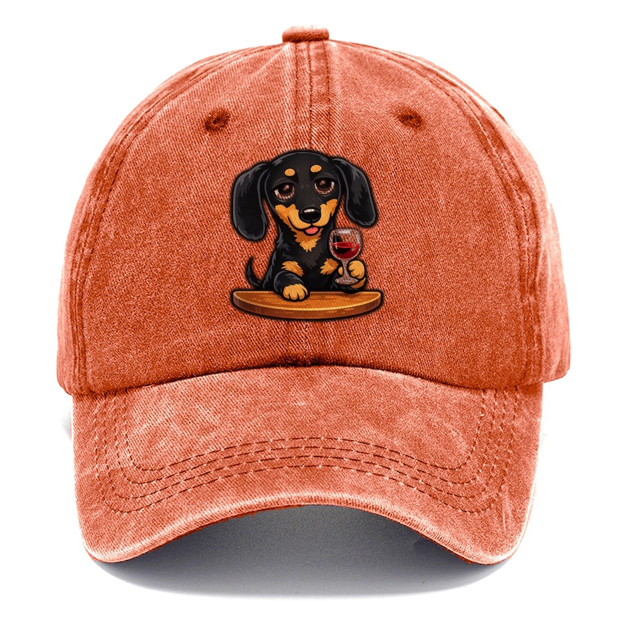 Dachshund Wine Time Classic Cap – Terracotta Clay