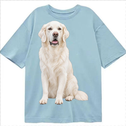 White English Cream Golden Retrievers Classic T-shirt – Light Blue
