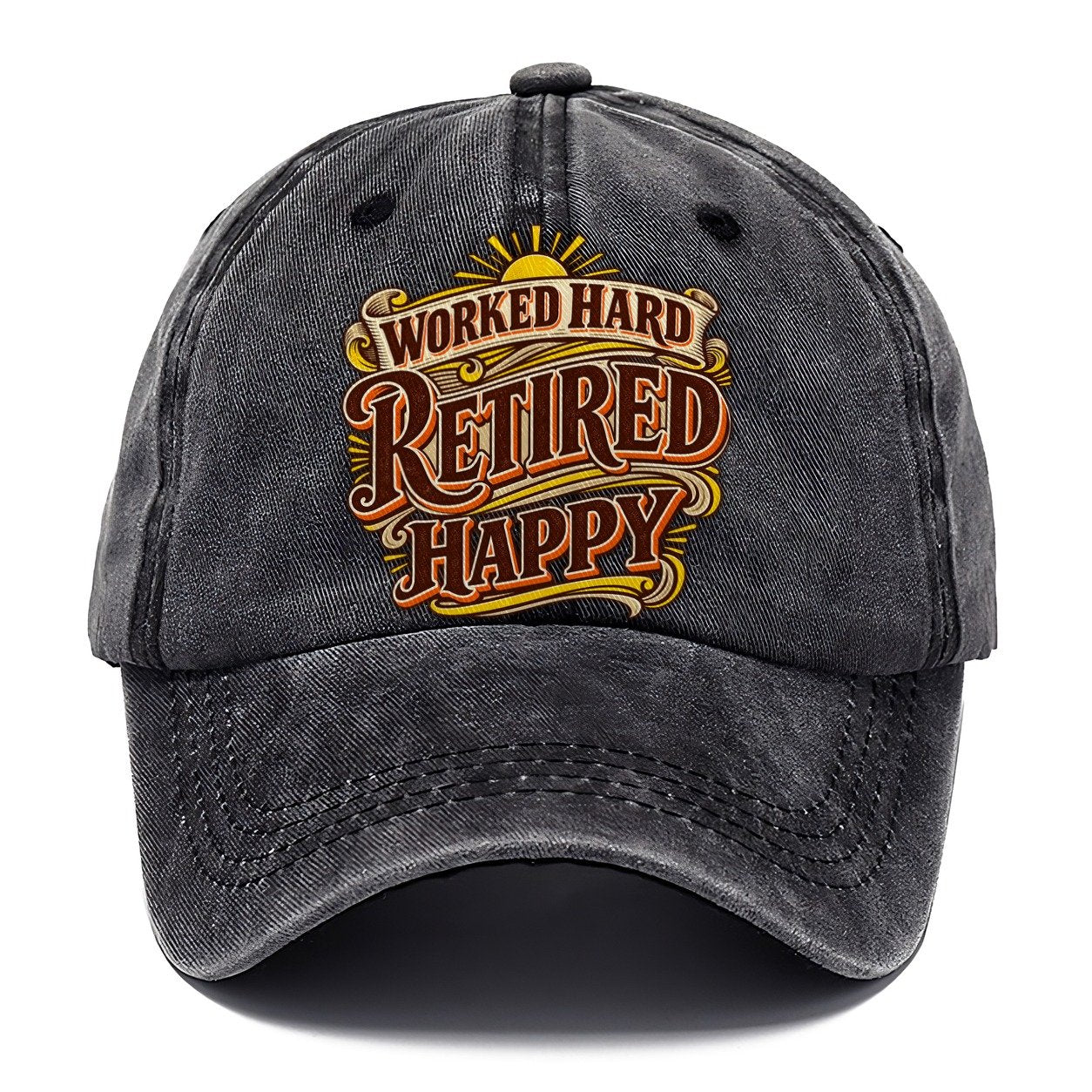 Worked Hard Retired Happy Retired Living Classic Cap – Graphite