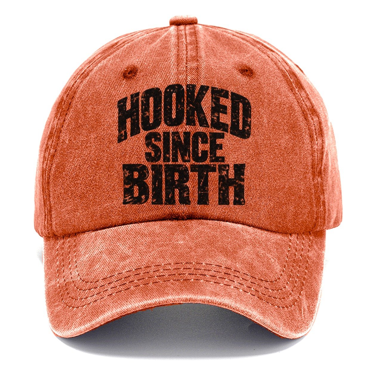 Hooked Since Birth Fishing Club Classic Cap – Terracotta Clay