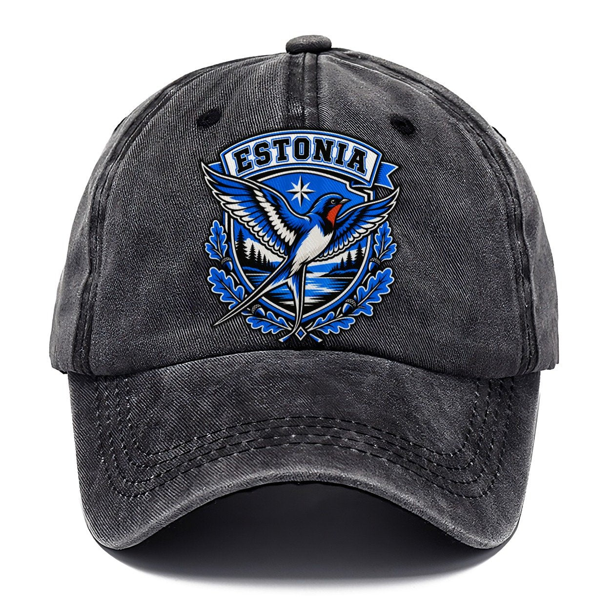 Estonia Retro Badge Country Logos Classic Cap – Graphite