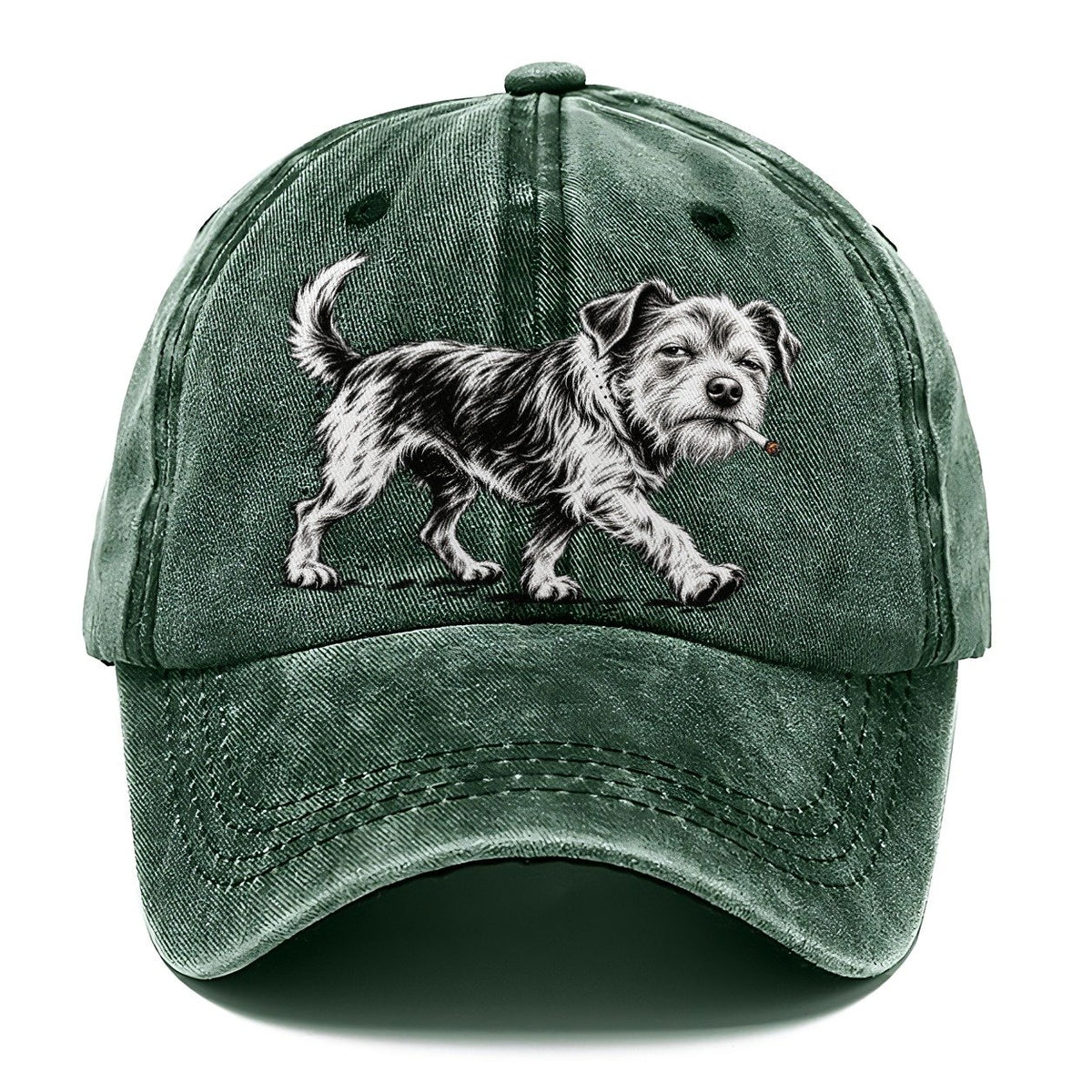 Scruffy Dog with Cigarette Classic Cap – Forest Mist