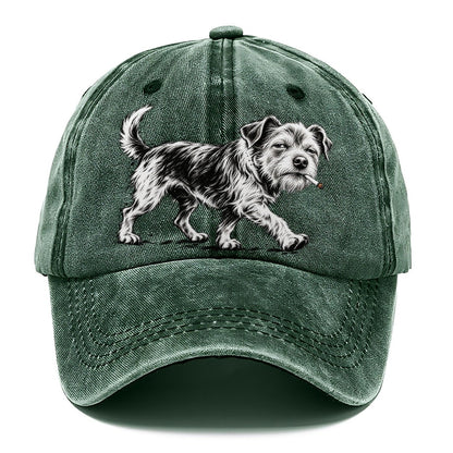 Scruffy Dog with Cigarette Classic Cap – Forest Mist