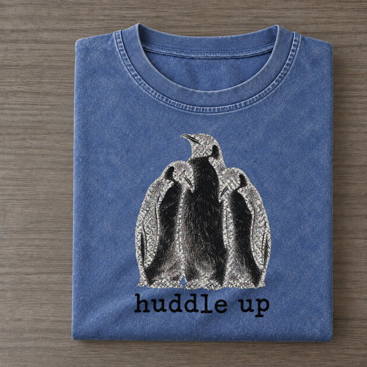 Huddle Up Collective Nouns Vintage T-shirt – Washed Blue