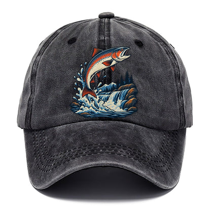 Salmon Leap Arc Fishing Elegant Classic Cap – Graphite