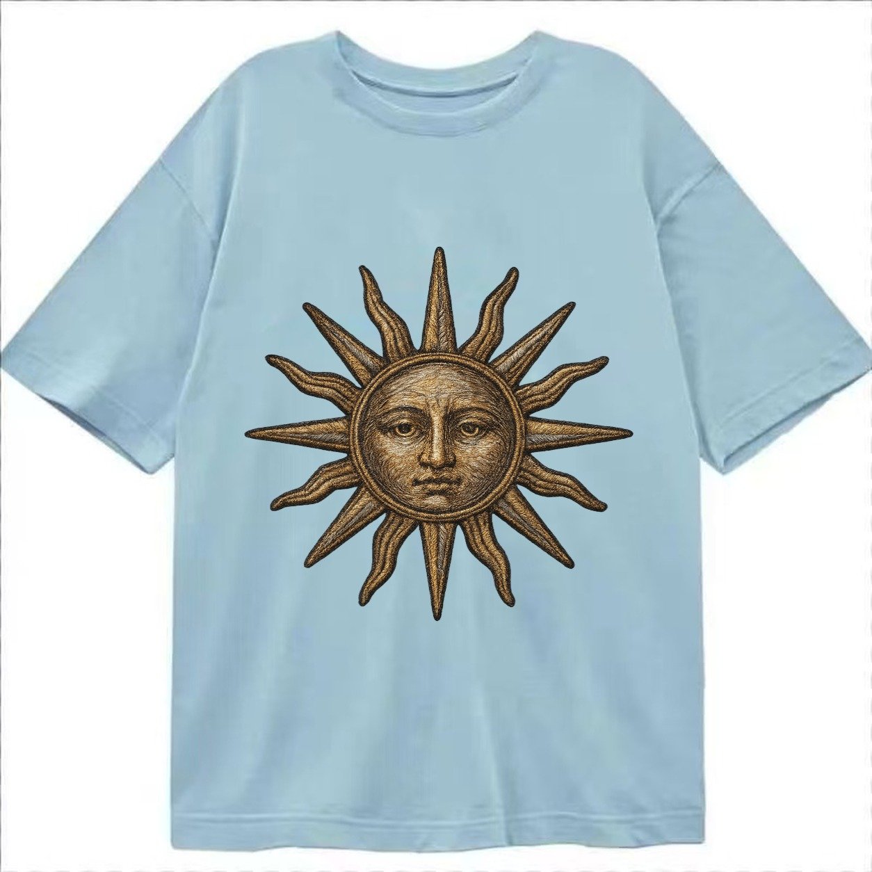 Sun Rays Vintage Sun With Radiating Beams Classic T-shirt – Light Blue