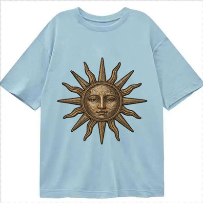 Sun Rays Vintage Sun With Radiating Beams Classic T-shirt – Light Blue