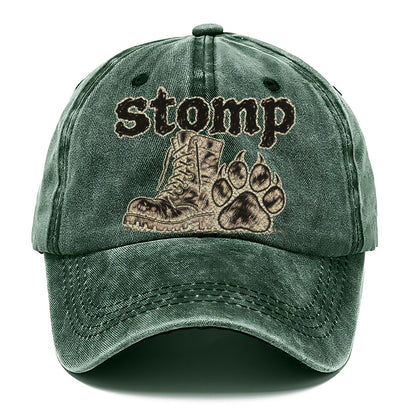 A Battered Lace Up Boot Beside One Large Dog Paw Print Bark For Me Classic Cap – Forest Mist