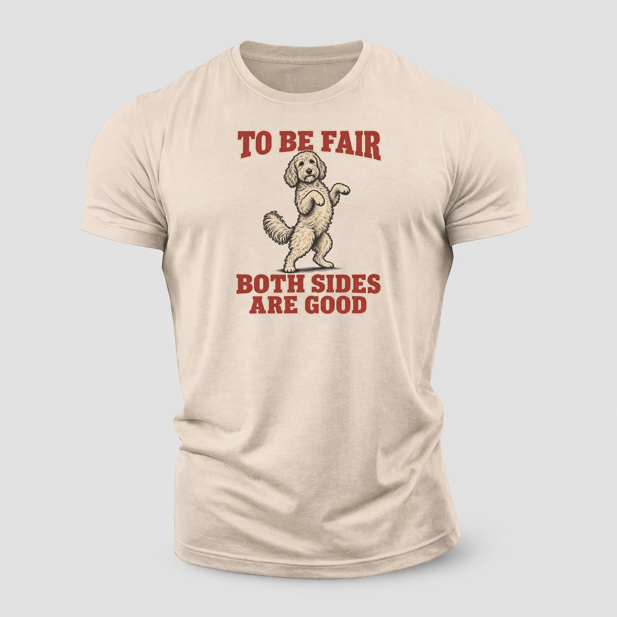Goldendoodle Dog Declarations Cotton T-Shirt – Sand