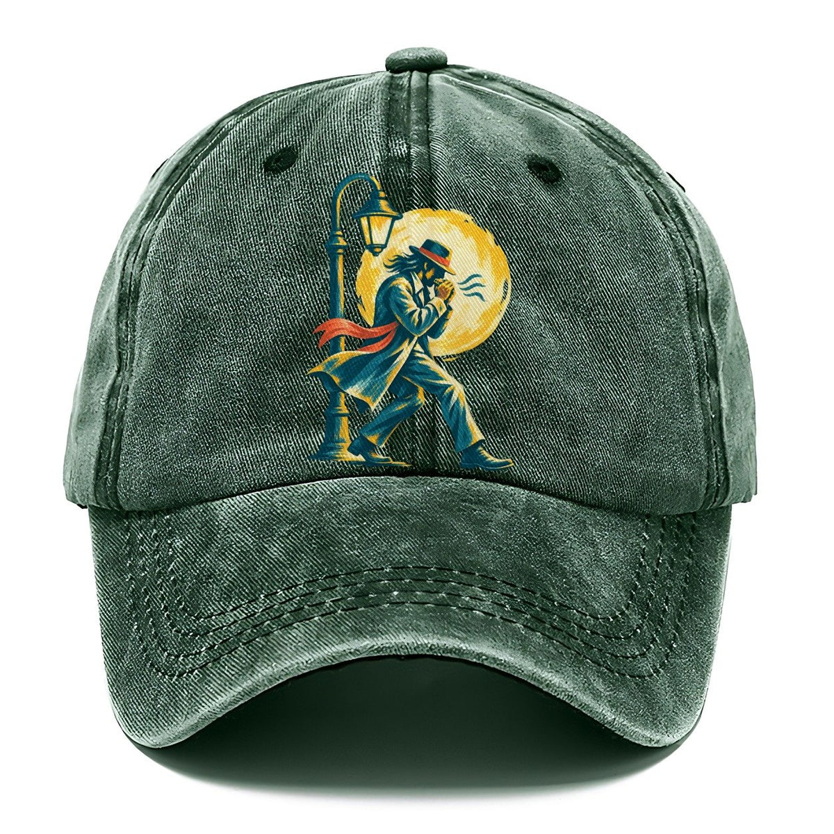Man in Hat by Lamppost Classic Cap – Forest Mist
