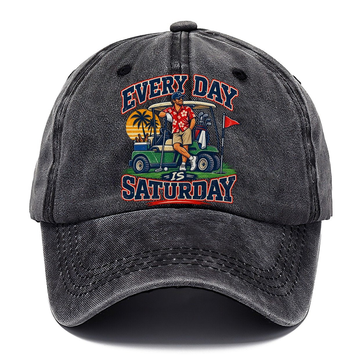 Every Day Is Saturday Golf Life Classic Cap – Graphite