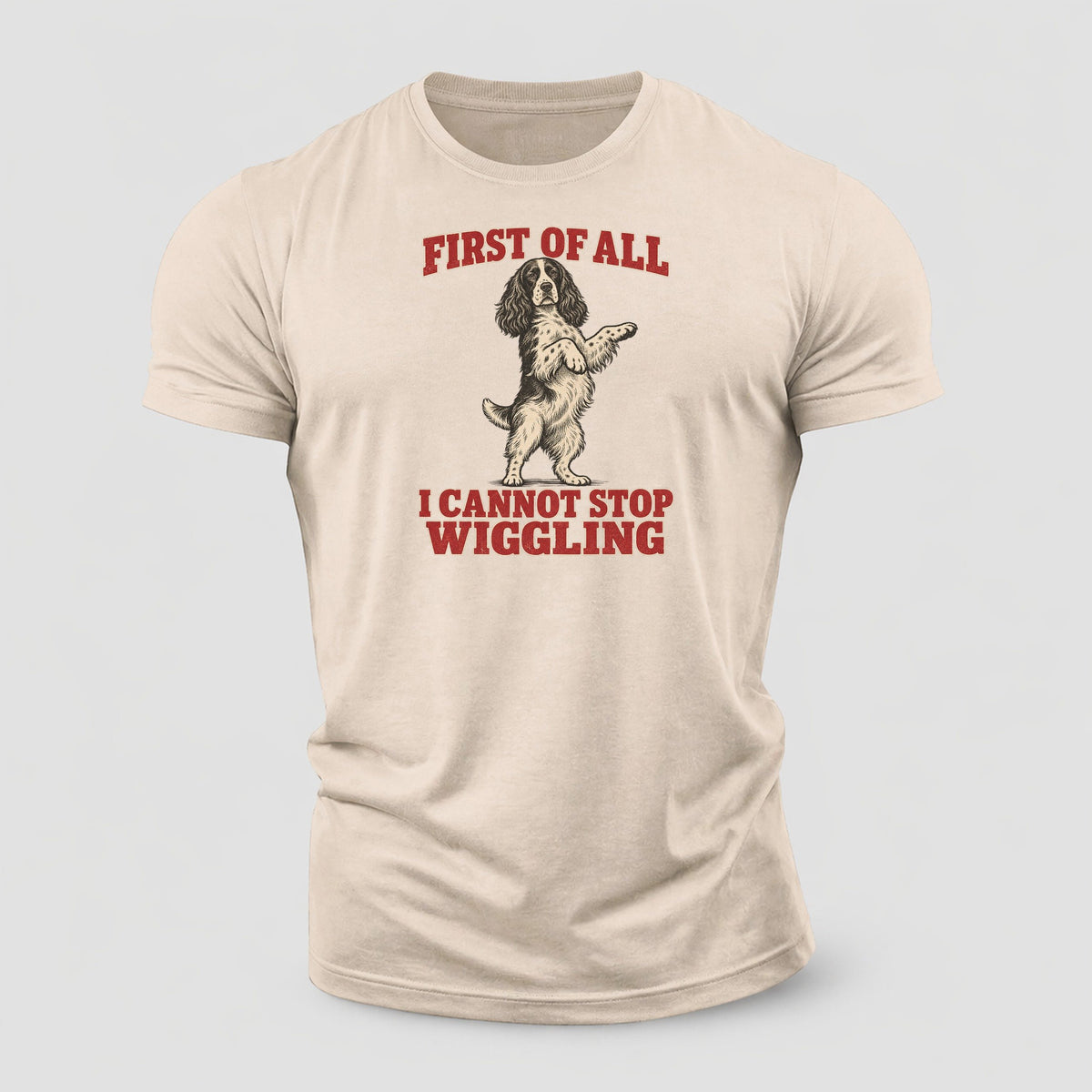 English Springer Spaniel Dog Declarations Cotton T-Shirt – Sand