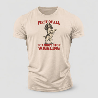 English Springer Spaniel Dog Declarations Cotton T-Shirt – Sand