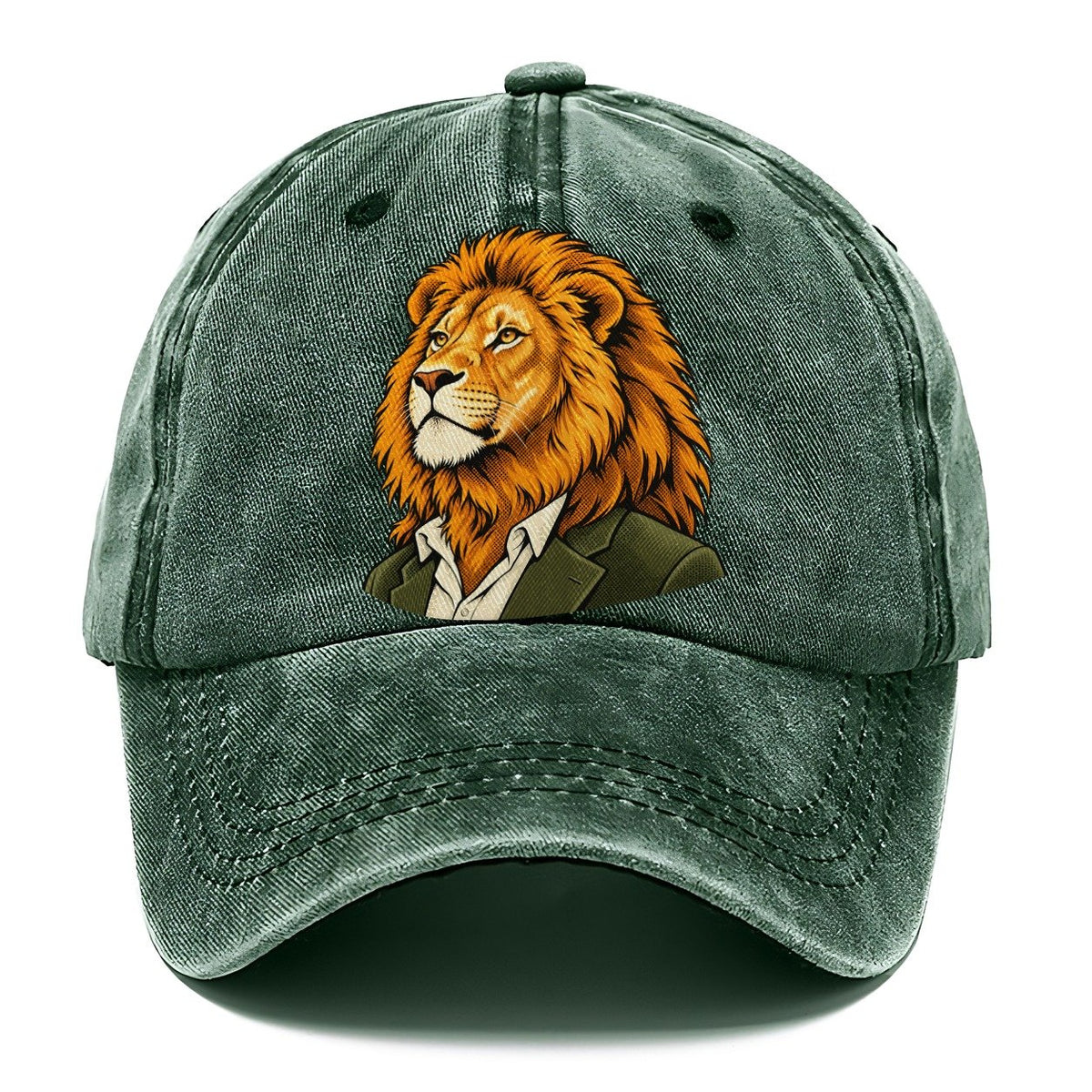 Lion in Suit Portrait Classic Cap – Forest Mist