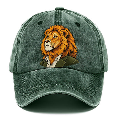Lion in Suit Portrait Classic Cap – Forest Mist