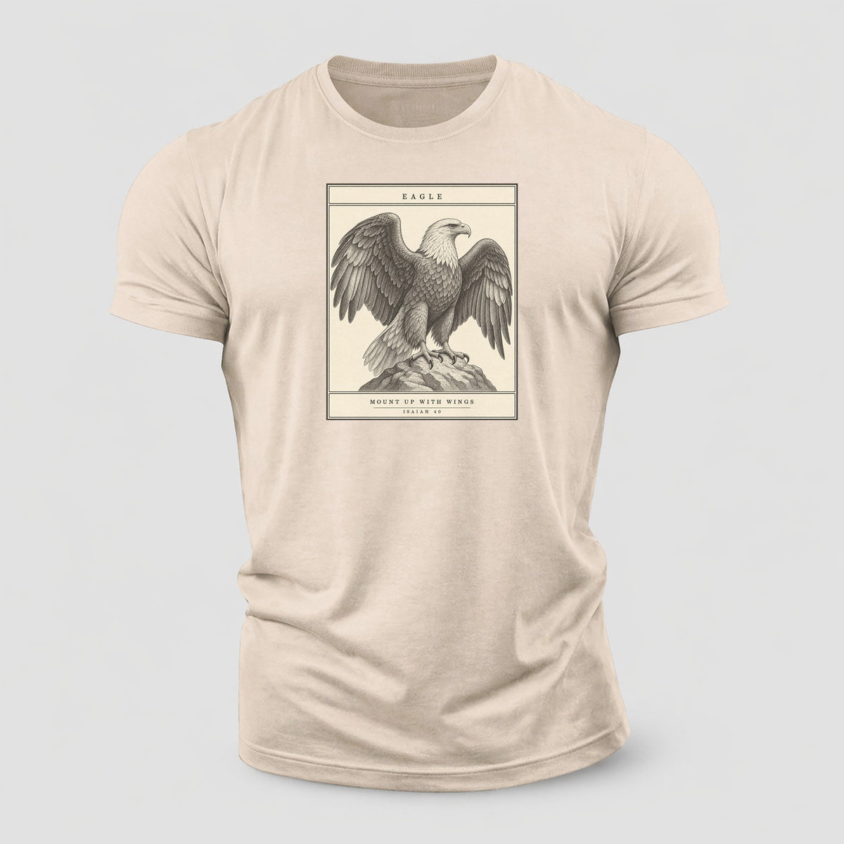 Eagle Specimen Plate Creature Canticle Cotton T-Shirt – Sand