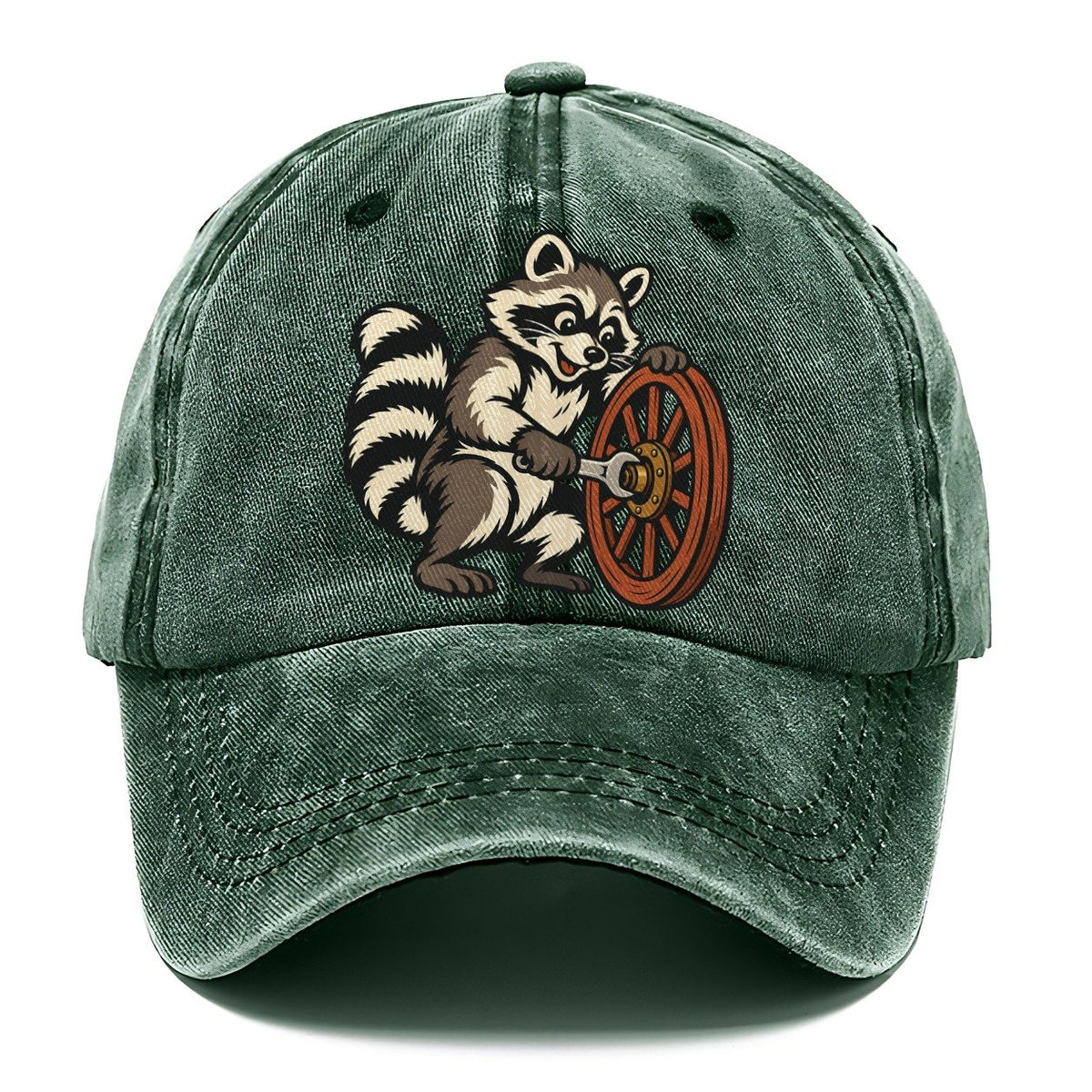 Raccoon Roadside Mechanic Sundown Familiars Classic Cap – Forest Mist