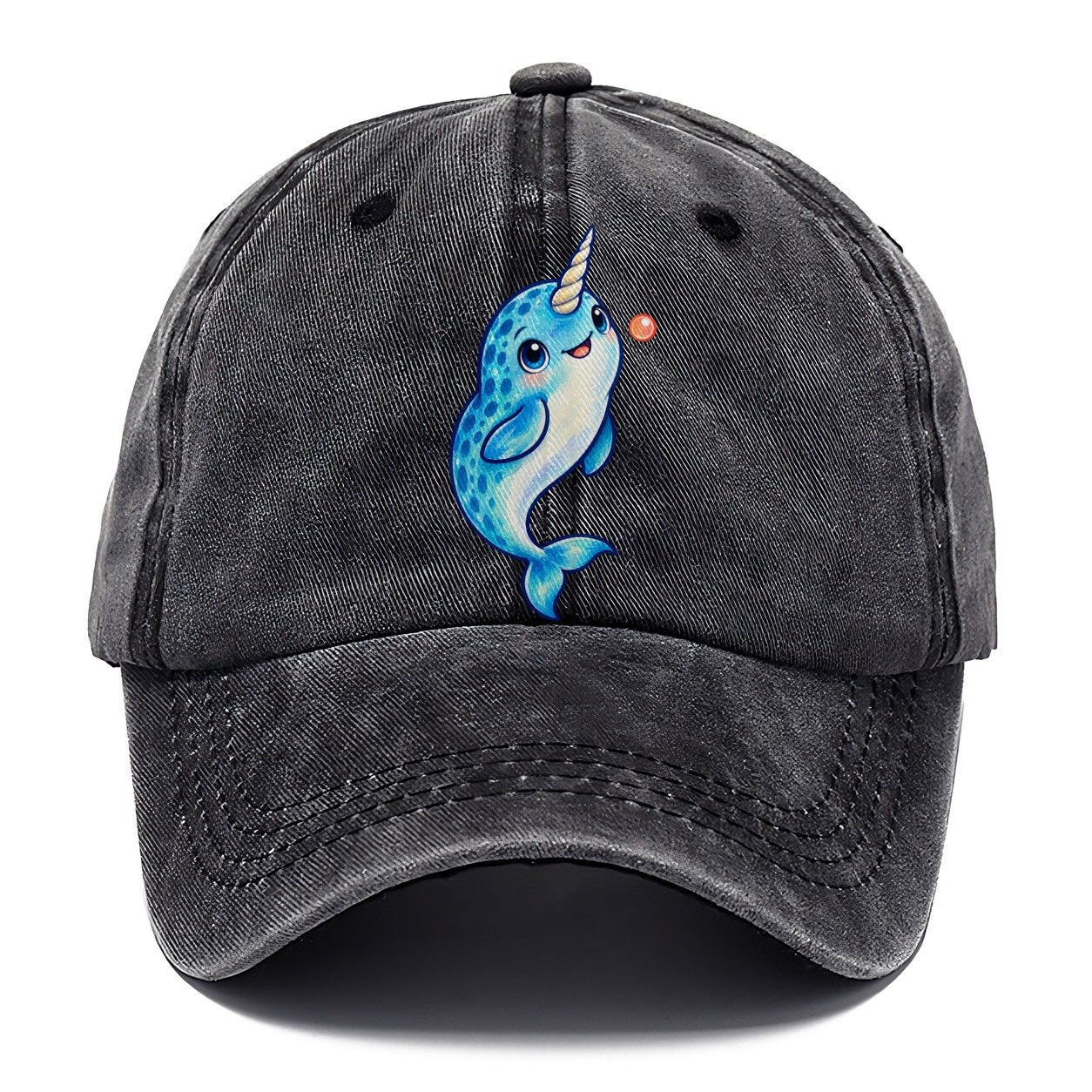 Narwhal Upward Swim Sea Sprite Classic Cap – Graphite
