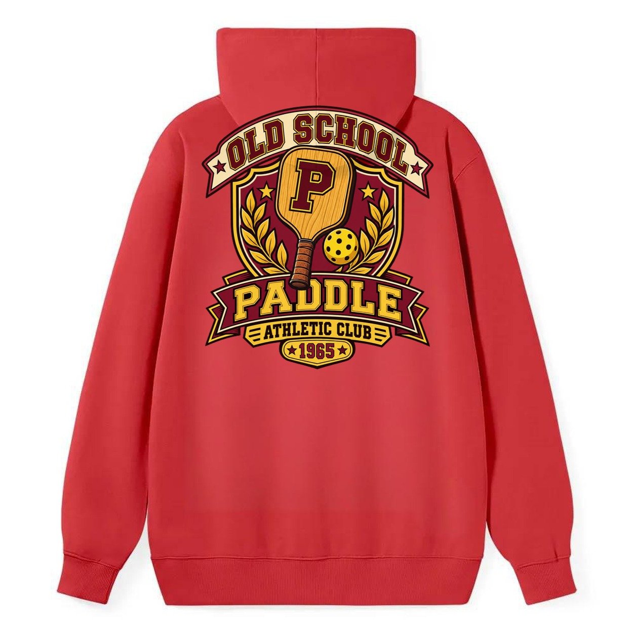 Old School Paddle Athletic Club Pickleball Life Classic Pullover Hoodie – Red