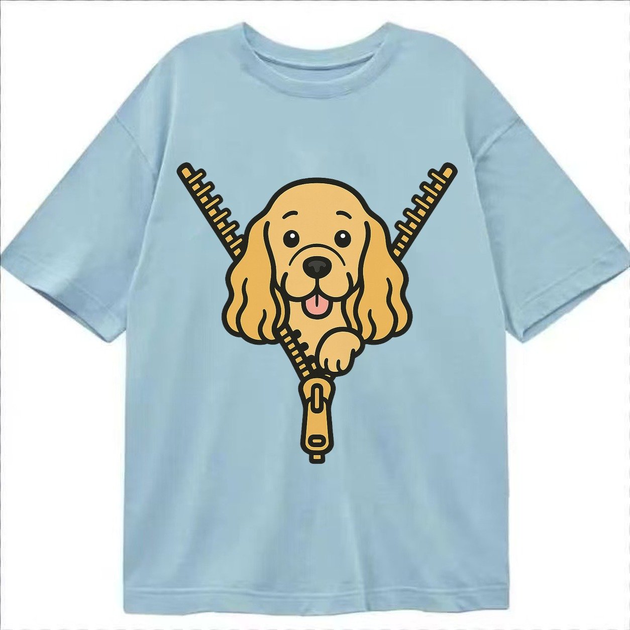 Cocker Spaniel Golden Or Buff Extremely Long Silky Ears Gent Classic T-shirt – Light Blue