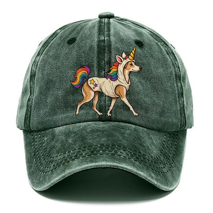 One Whippet In Halloween Costume Unicorn Costume With A Soft Horn And Rainbow Mane Halloween Dog Parade Classic Cap – Forest Mist