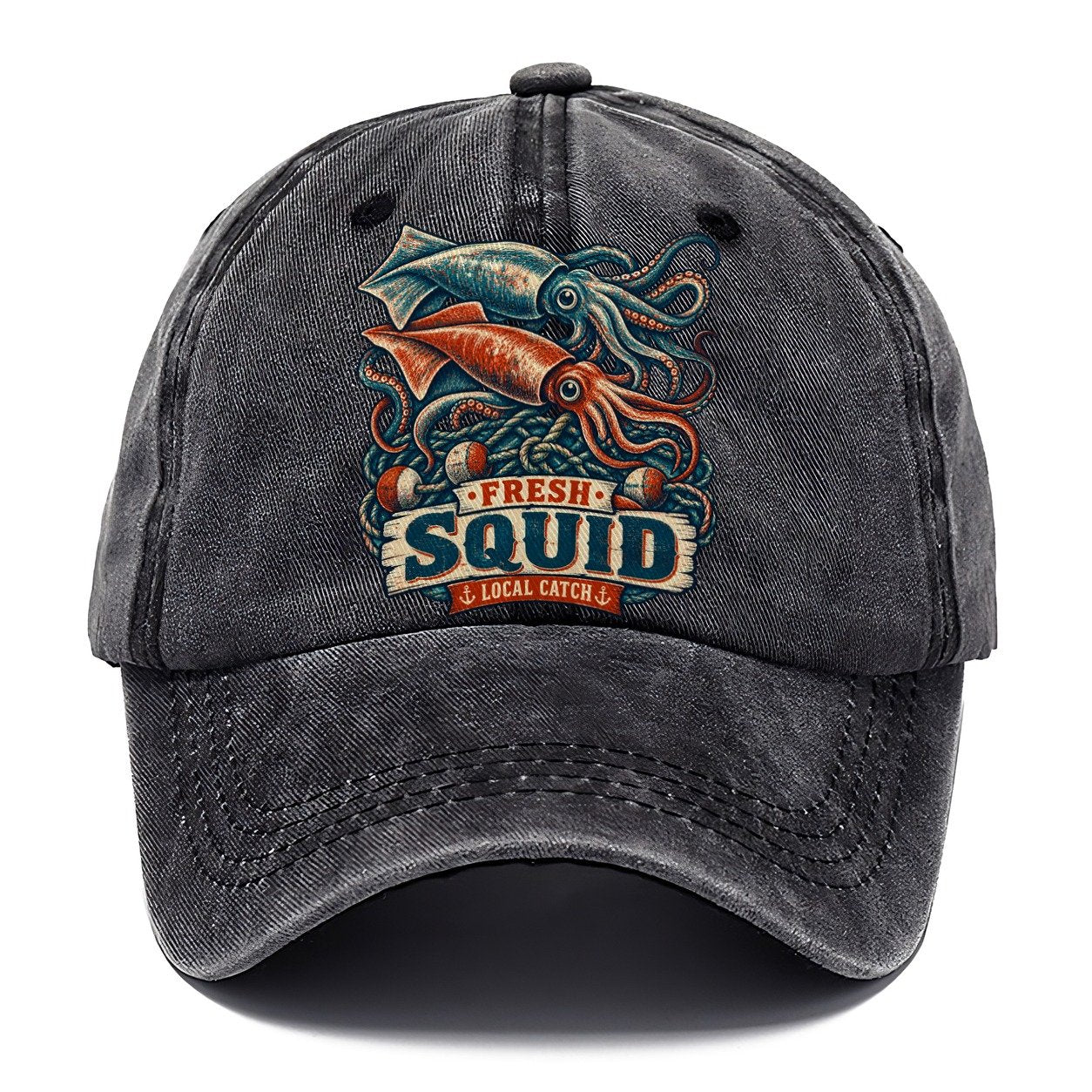 Squid And Net Stack Fishing Club Classic Cap – Graphite