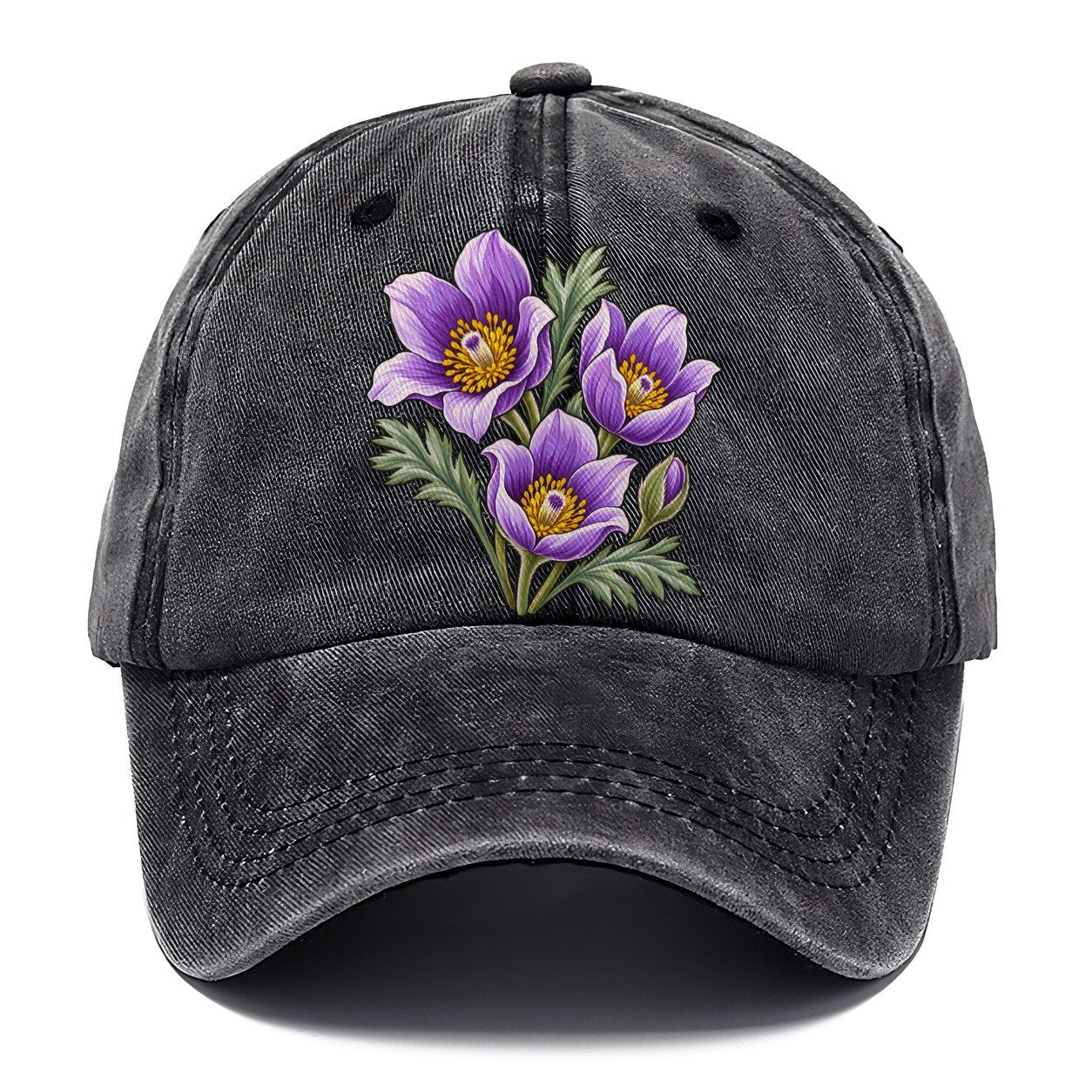 Manitoba Prairie Crocus Cluster Canada Cultural Icons Classic Cap – Graphite