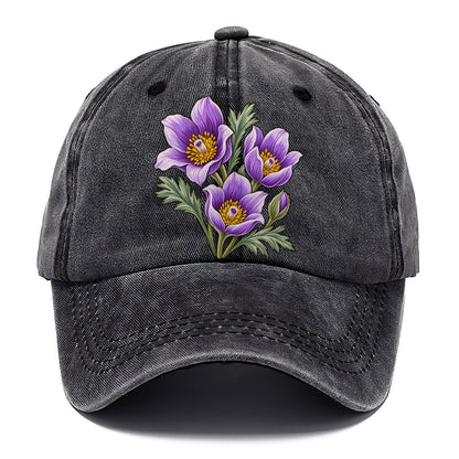 Manitoba Prairie Crocus Cluster Canada Cultural Icons Classic Cap – Graphite