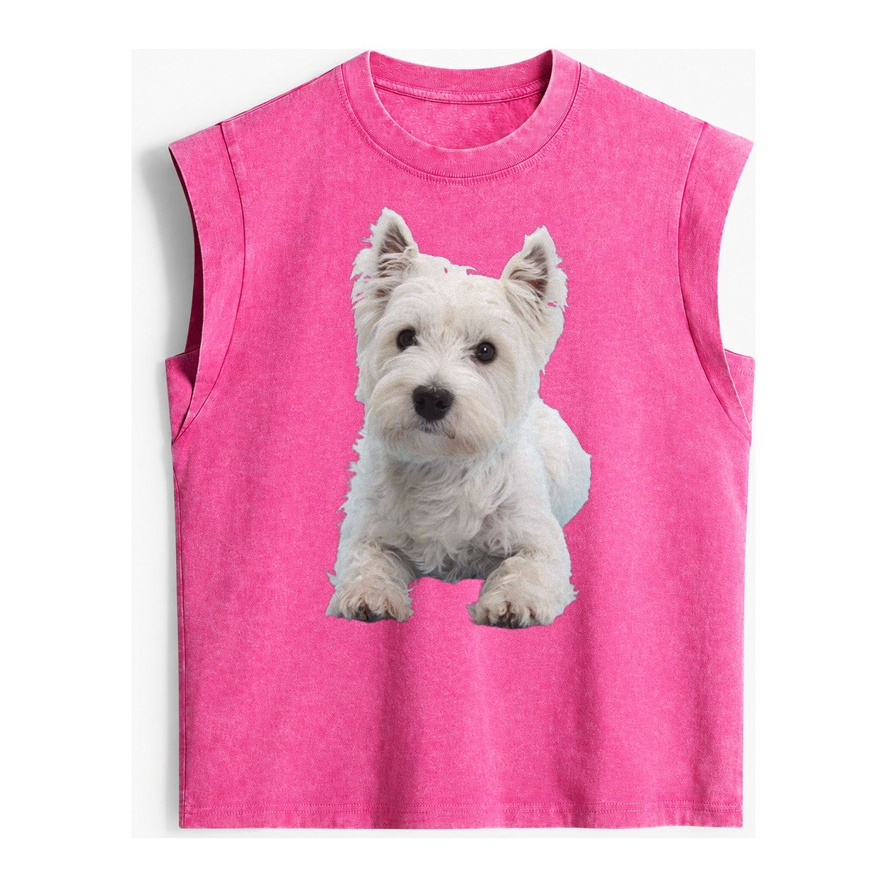 West Highland White Terrier Vintage Washed Tank – Pink