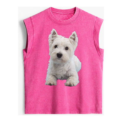 West Highland White Terrier Vintage Washed Tank – Pink