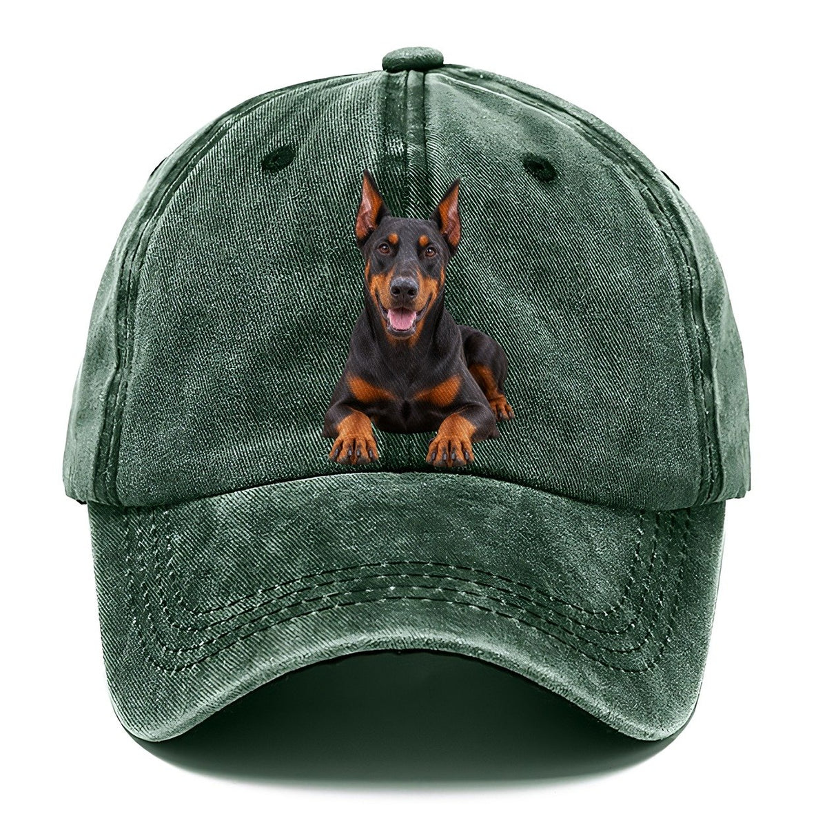 Doberman Pinscher Lying Down Top Breeds Classic Cap – Forest Mist