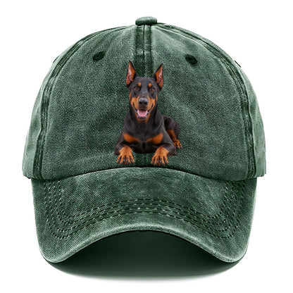 Doberman Pinscher Lying Down Top Breeds Classic Cap – Forest Mist