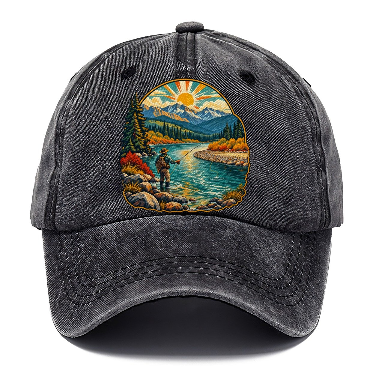 River Bend Fly Water Fishing Club Classic Cap – Graphite