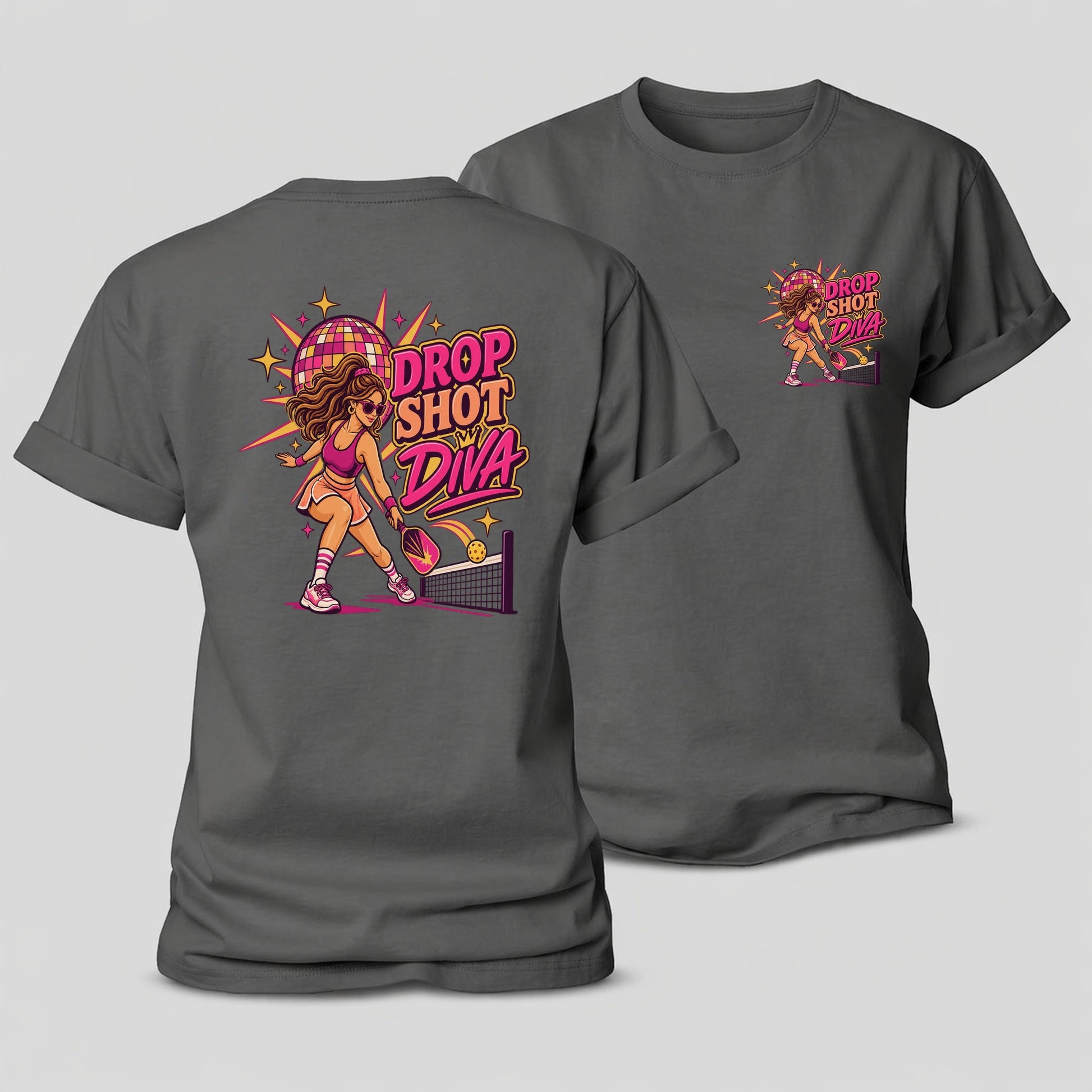 Drop Shot Diva Pickleball Life Women's Cotton T-Shirt – Grey