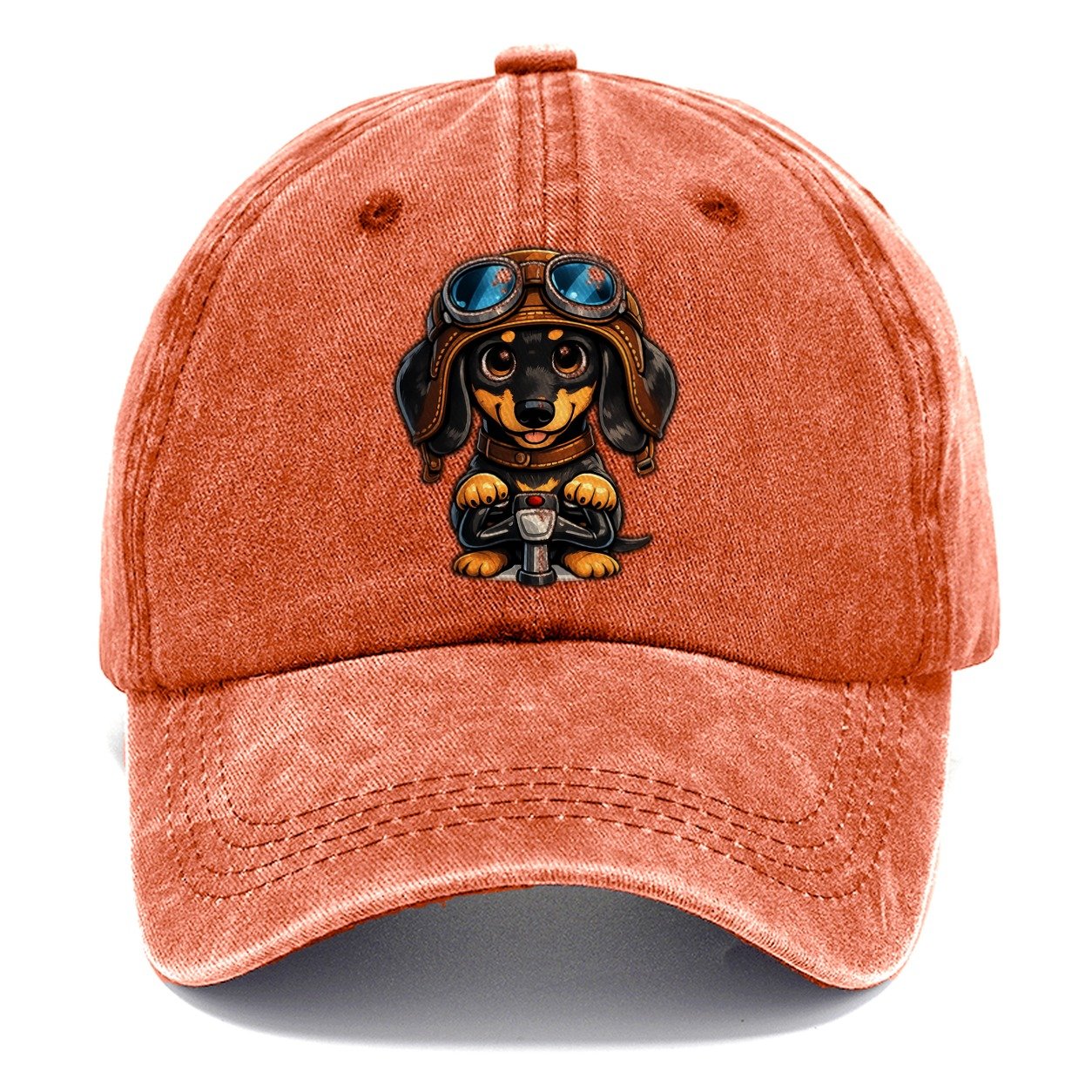 Dachshund Pilot Flying High Classic Cap – Terracotta Clay