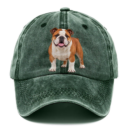 English Bulldog Standing Top Breeds Classic Cap – Forest Mist