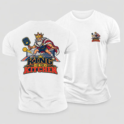 King Of The Kitchen Pickleball Life Cotton T-Shirt – White